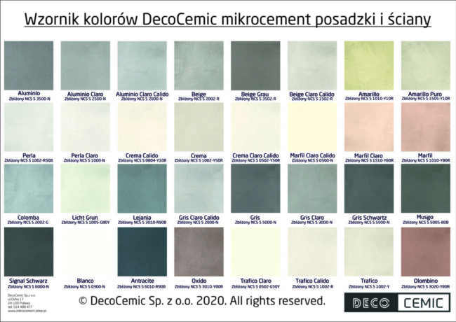 Mikrocement kolory